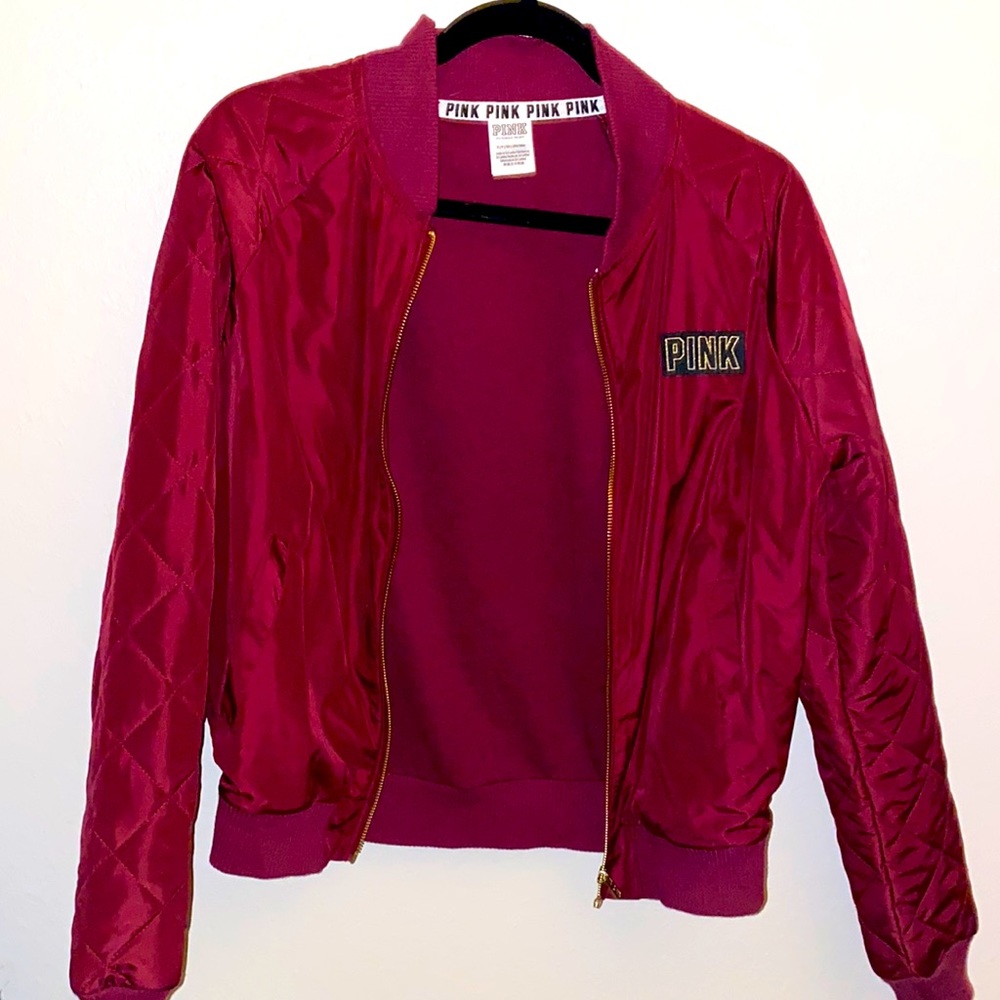 Burgandy PINK Bomber Jacket